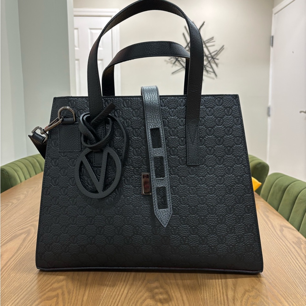 Valentino Black Textured Tote